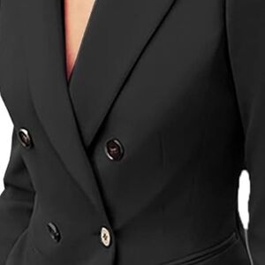 Elegant Black Double-Breasted Women's Jacket